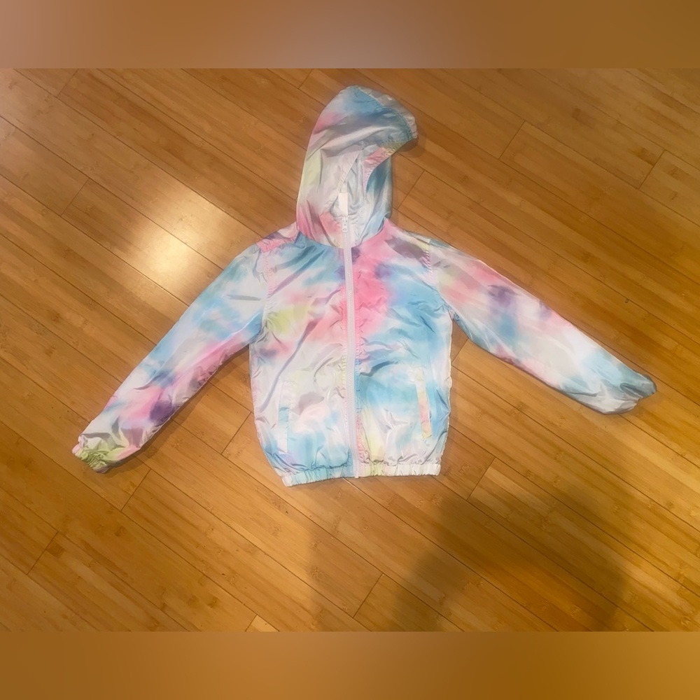 JUSTICE TIE DYE GIRLS WINDBREAKER JACKET SIZE 10 - Picture 1 of 8